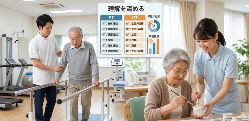 作業療法士と理学療法士の違いや給料の仕組みを正しく知ろう