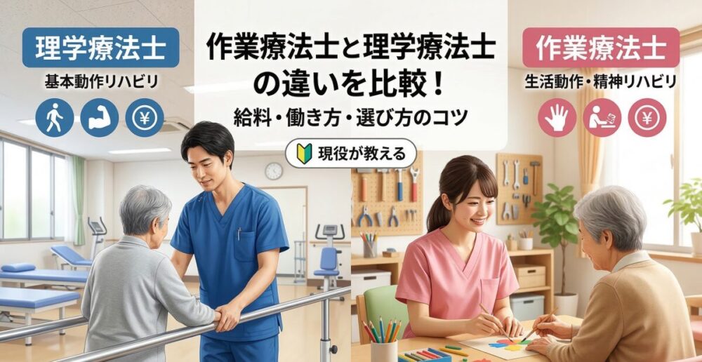 作業療法士と理学療法士の違いを給料や働き方で比較！現役が教える選び方のコツ