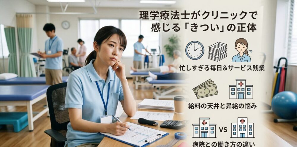 理学療法士がクリニックできついと感じる理由は？給料や病院との違いを徹底解説