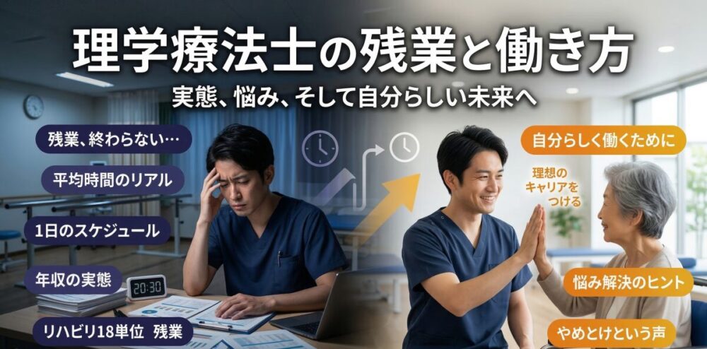 理学療法士の残業を減らして自分らしく働くために知っておきたい実態と対策