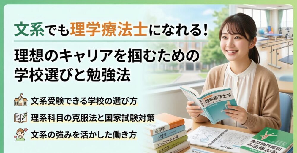 理学療法士は文系でもなれる？理想のキャリアを掴むための学校選びと勉強法