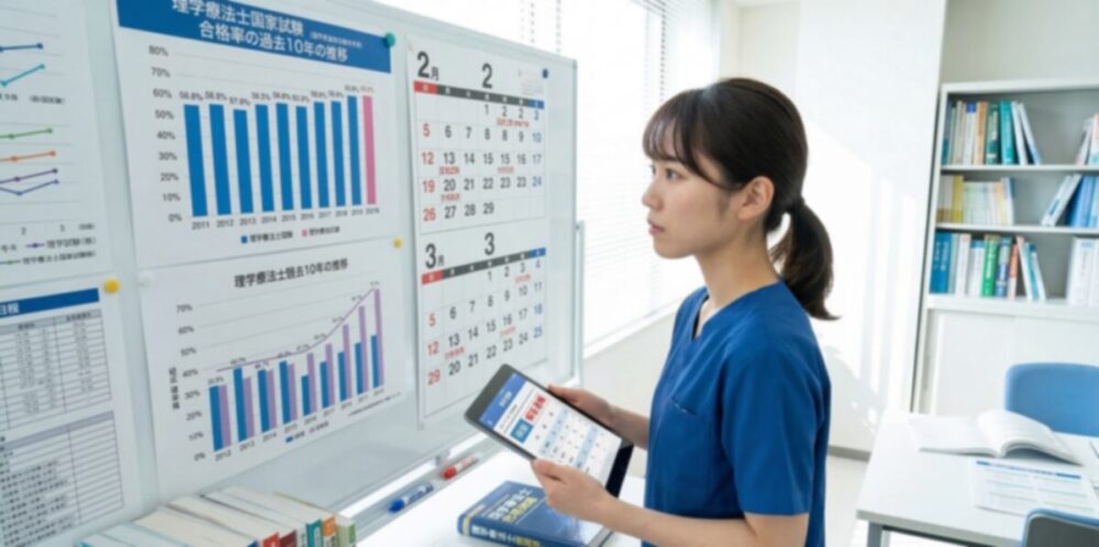 理学療法士国家試験合格点を目指すための日程と過去の傾向