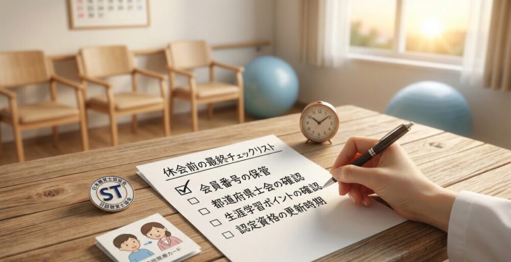 言語聴覚士が協会を休会する前に確認すべきことまとめ