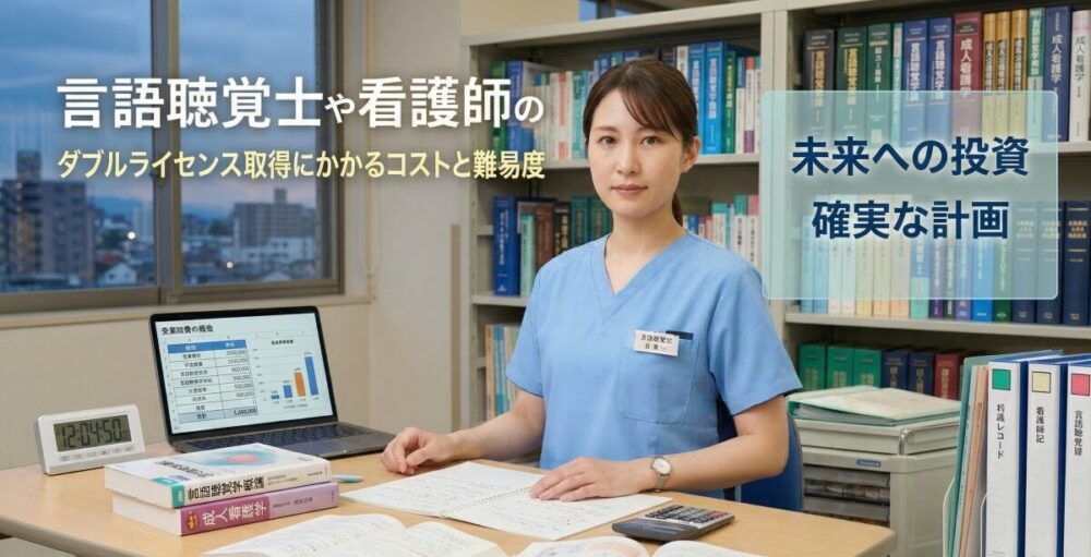 言語聴覚士や看護師のダブルライセンス取得にかかるコストと難易度