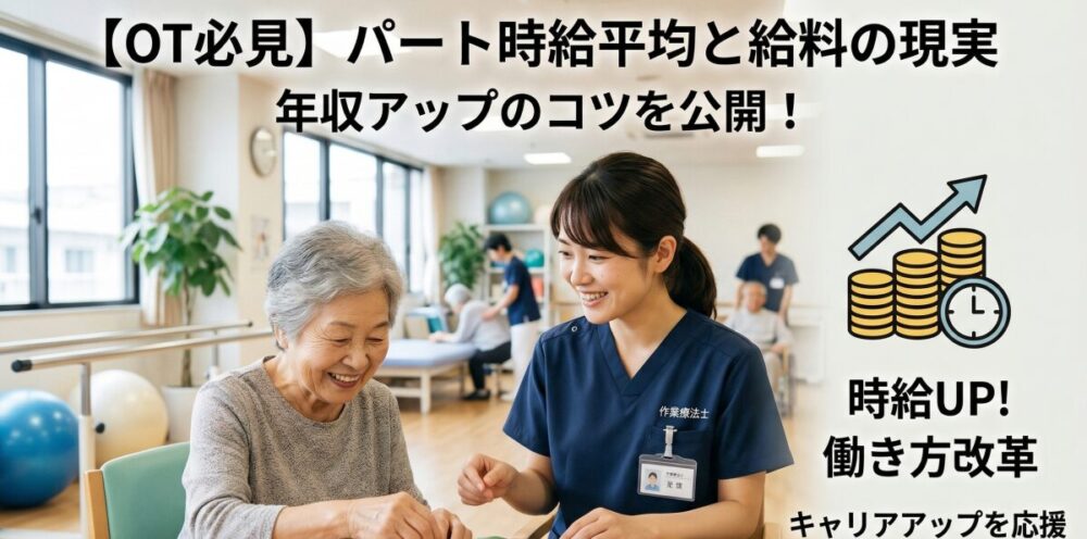 作業療法士のパート時給平均と給料の現実！年収アップのコツを公開