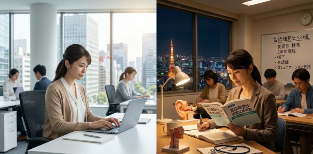 言語聴覚士に社会人が夜間で目指すコツ！働きながら資格取得する現実と学校選び